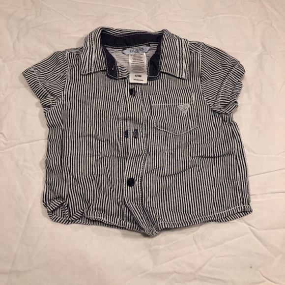 Guess Baby Striped Button Down Shirt - 6/9M - Picture 1 of 4